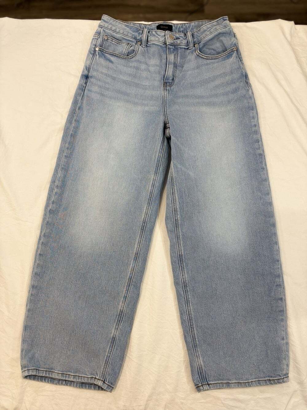 Quince Women’s Bella Stretch Barrel Jeans Cool Blue Size 30